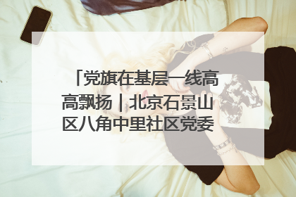 党旗在基层一线高高飘扬｜北京石景山区八角中里社区党委：用脚步丈量民生