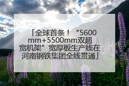全球首条！“5600mm+5500mm双超宽机架”宽厚板生产线在河南钢铁集团全线贯通