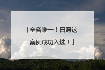 全省唯一！日照这一案例成功入选！