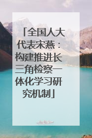 全国人大代表宋燕：构建推进长三角检察一体化学习研究机制