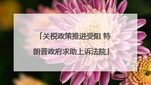 关税政策推进受阻 特朗普政府求助上诉法院