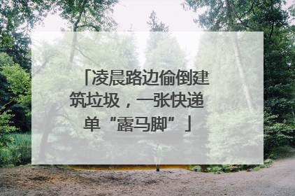 凌晨路边偷倒建筑垃圾，一张快递单“露马脚”
