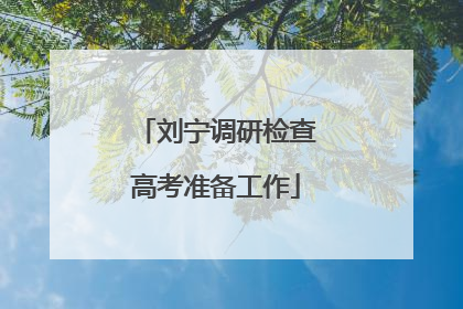 刘宁调研检查高考准备工作
