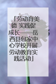 劳动育美德 实践促成长——岳西县包家中心学校开展劳动教育实践活动
