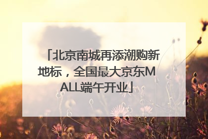 北京南城再添潮购新地标，全国最大京东MALL端午开业