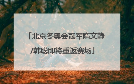 北京冬奥会冠军隋文静/韩聪即将重返赛场
