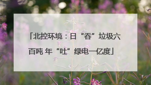 北控环境：日“吞”垃圾六百吨 年“吐”绿电一亿度