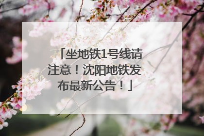 坐地铁1号线请注意！沈阳地铁发布最新公告！