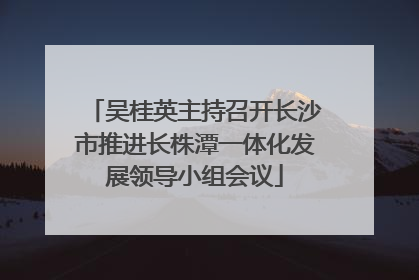 吴桂英主持召开长沙市推进长株潭一体化发展领导小组会议