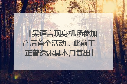 吴谨言现身机场参加产后首个活动，此前于正曾透露其本月复出