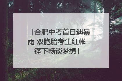 合肥中考首日遇暴雨 双胞胎考生红帐篷下畅谈梦想