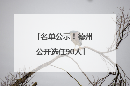 名单公示！德州公开选任90人