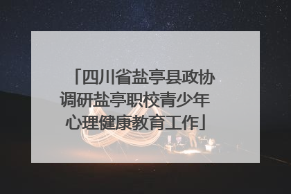 四川省盐亭县政协调研盐亭职校青少年心理健康教育工作