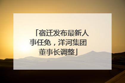 宿迁发布最新人事任免，洋河集团董事长调整