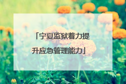 宁夏监狱着力提升应急管理能力