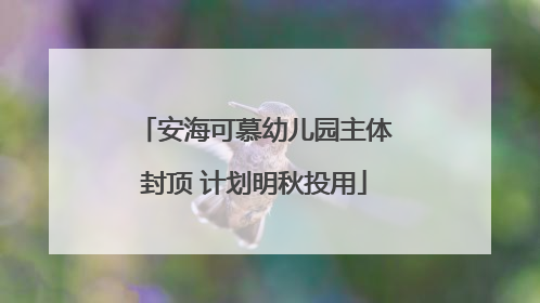 安海可慕幼儿园主体封顶 计划明秋投用
