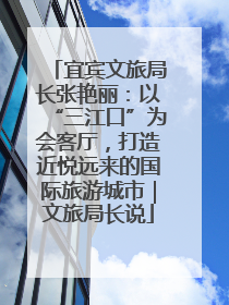 宜宾文旅局长张艳丽：以“三江口”为会客厅，打造近悦远来的国际旅游城市｜文旅局长说