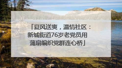夏风送爽，温情社区：新城街道76岁老党员用蒲扇编织党群连心桥