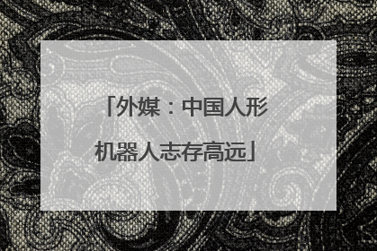 外媒：中国人形机器人志存高远