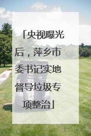 央视曝光后，萍乡市委书记实地督导垃圾专项整治