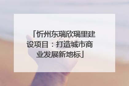 忻州东瑞欣瑞里建设项目：打造城市商业发展新地标