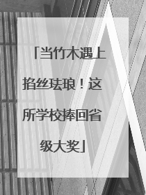 当竹木遇上掐丝珐琅！这所学校捧回省级大奖