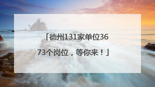 德州131家单位3673个岗位，等你来！