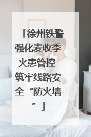 徐州铁警强化麦收季火患管控 筑牢线路安全“防火墙”