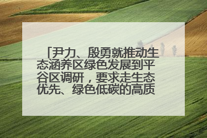 尹力、殷勇就推动生态涵养区绿色发展到平谷区调研，要求走生态优先、绿色低碳的高质量发展之路