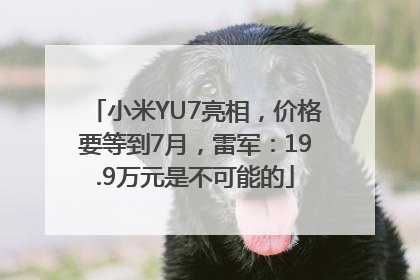 小米YU7亮相，价格要等到7月，雷军：19.9万元是不可能的