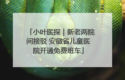 小叶医探｜新老两院间接驳 安徽省儿童医院开通免费班车