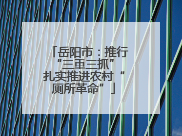 岳阳市：推行“三重三抓” 扎实推进农村“厕所革命”