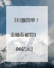 巨额罚单！金穗春被罚1.06亿元
