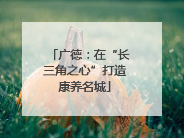 广德：在“长三角之心”打造康养名城