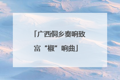 广西侗乡奏响致富“椒”响曲