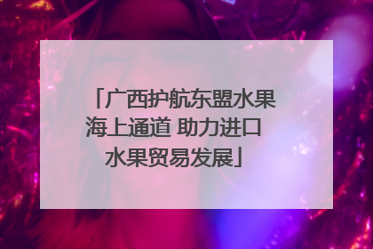 广西护航东盟水果海上通道 助力进口水果贸易发展