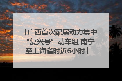 广西首次配属动力集中“复兴号”动车组 南宁至上海省时近6小时