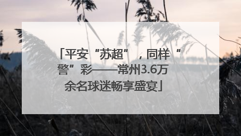 平安“苏超”，同样“警”彩——常州3.6万余名球迷畅享盛宴