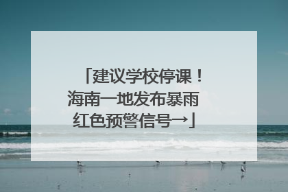 建议学校停课！海南一地发布暴雨红色预警信号→