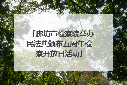 廊坊市检察院举办民法典颁布五周年检察开放日活动