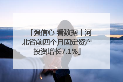 强信心 看数据丨河北省前四个月固定资产投资增长7.1%