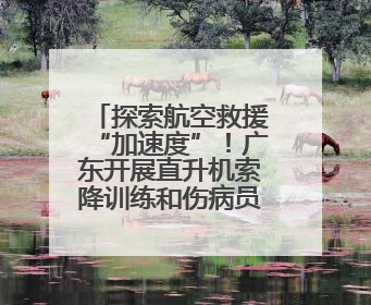 探索航空救援“加速度”！广东开展直升机索降训练和伤病员转运演练