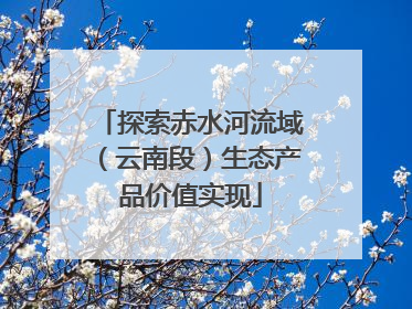 探索赤水河流域（云南段）生态产品价值实现