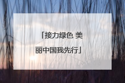 接力绿色 美丽中国我先行
