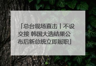 总台现场直击丨不设交接 韩国大选结果公布后新总统立即履职
