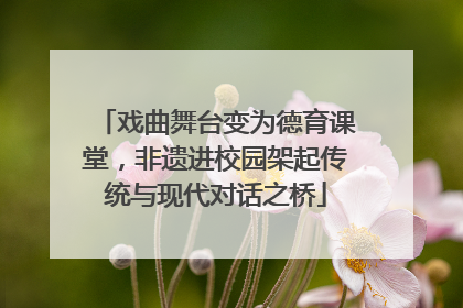 戏曲舞台变为德育课堂，非遗进校园架起传统与现代对话之桥