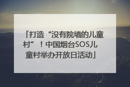 打造“没有院墙的儿童村”！中国烟台SOS儿童村举办开放日活动