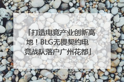 打造电竞产业创新高地！BLG无畏契约电竞战队落户广州花都