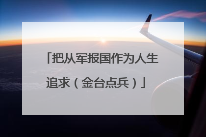 把从军报国作为人生追求（金台点兵）