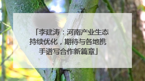 李建涛：河南产业生态持续优化，期待与各地携手谱写合作新篇章